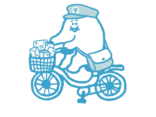 手紙を届ける卵のキャラクター / Egg character delivering a letter
